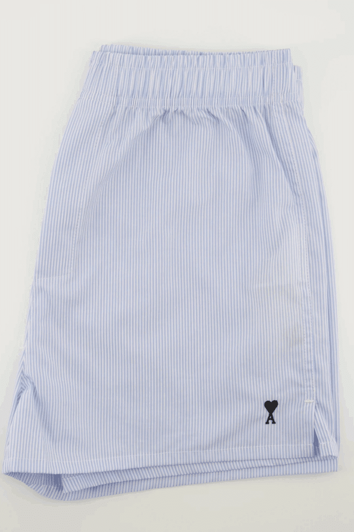 Boxer Rayé Ciel Cœur Noir