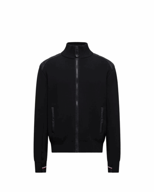 Cardigan Matelassé Laine Noir Grenoble