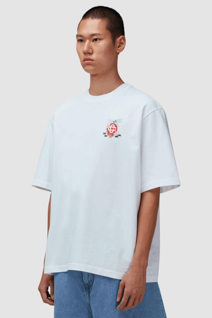 Tee-Shirt Floral Dragonfly Blanc