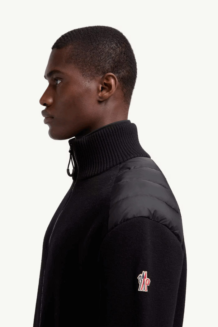 Cardigan Matelassé Laine Noir Grenoble