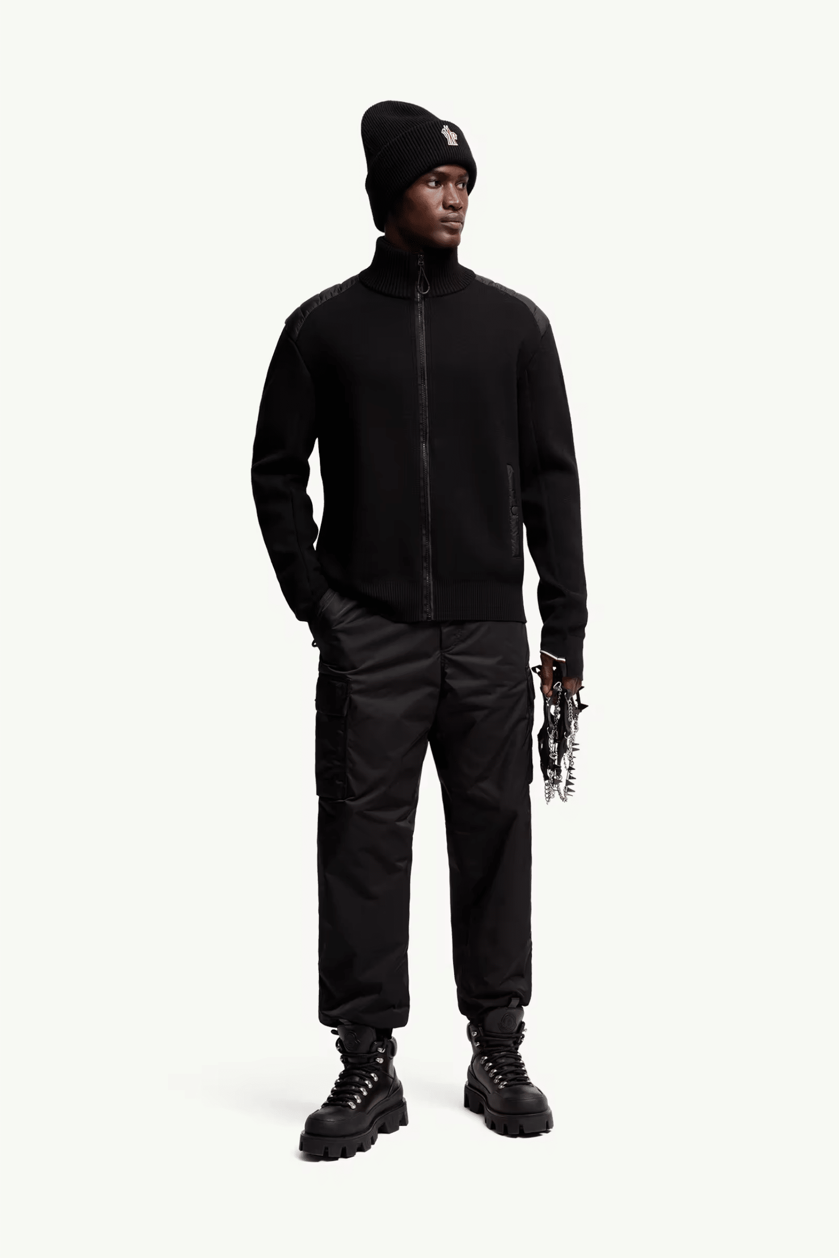 Cardigan Matelassé Laine Noir Grenoble