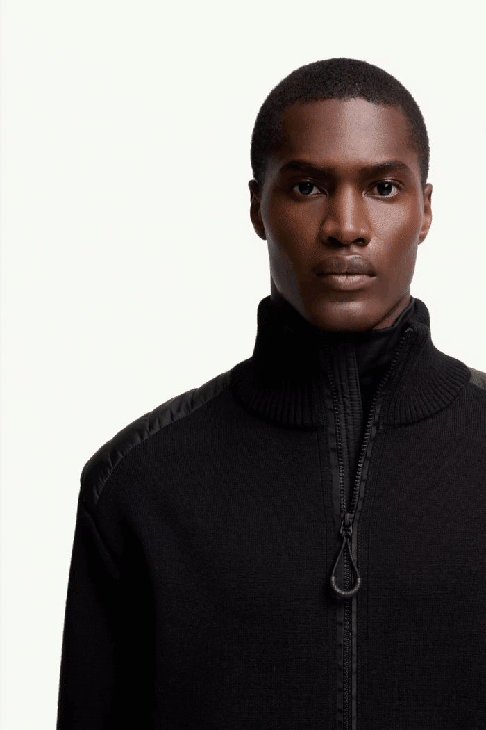 Cardigan Matelassé Laine Noir Grenoble