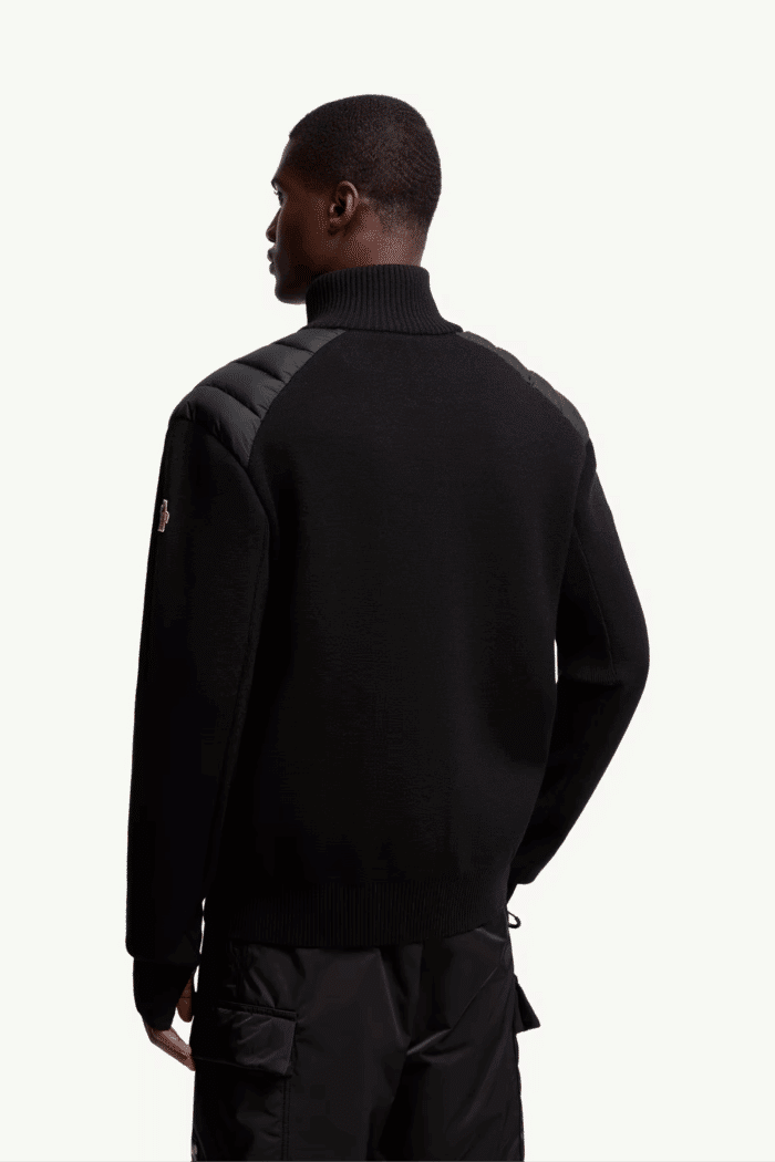 Cardigan Matelassé Laine Noir Grenoble