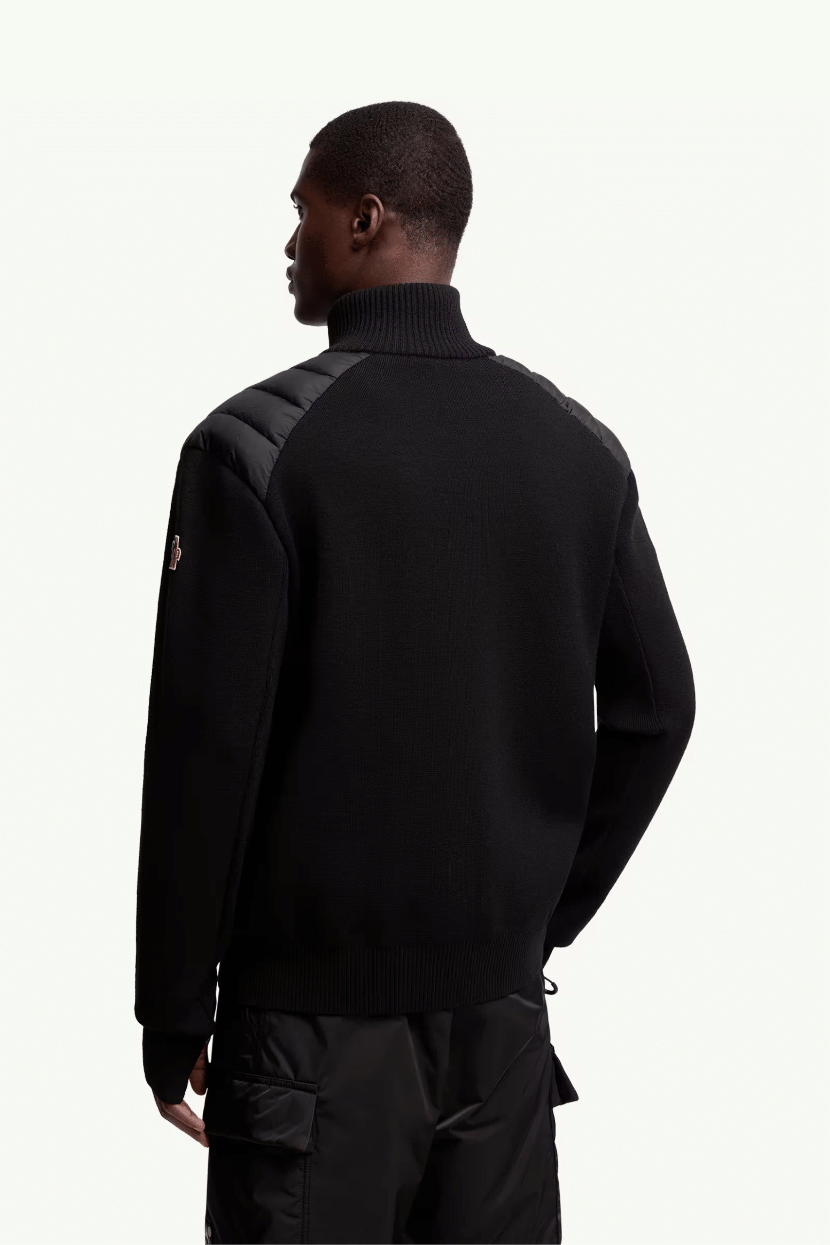 Cardigan Matelassé Laine Noir Grenoble
