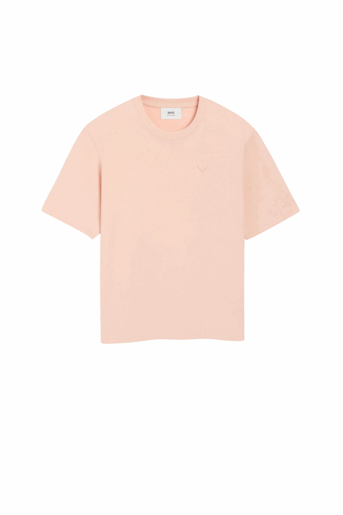 Tee-Shirt Poudre Cœur Embossé Ton sur Ton