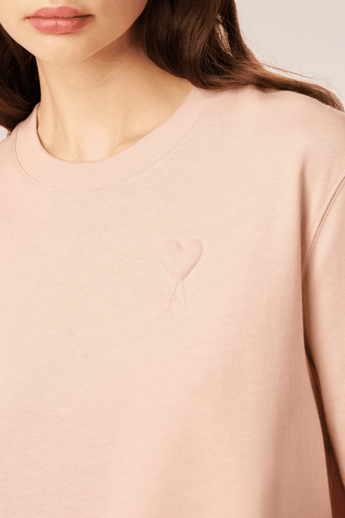 Tee-Shirt Poudre Cœur Embossé Ton sur Ton