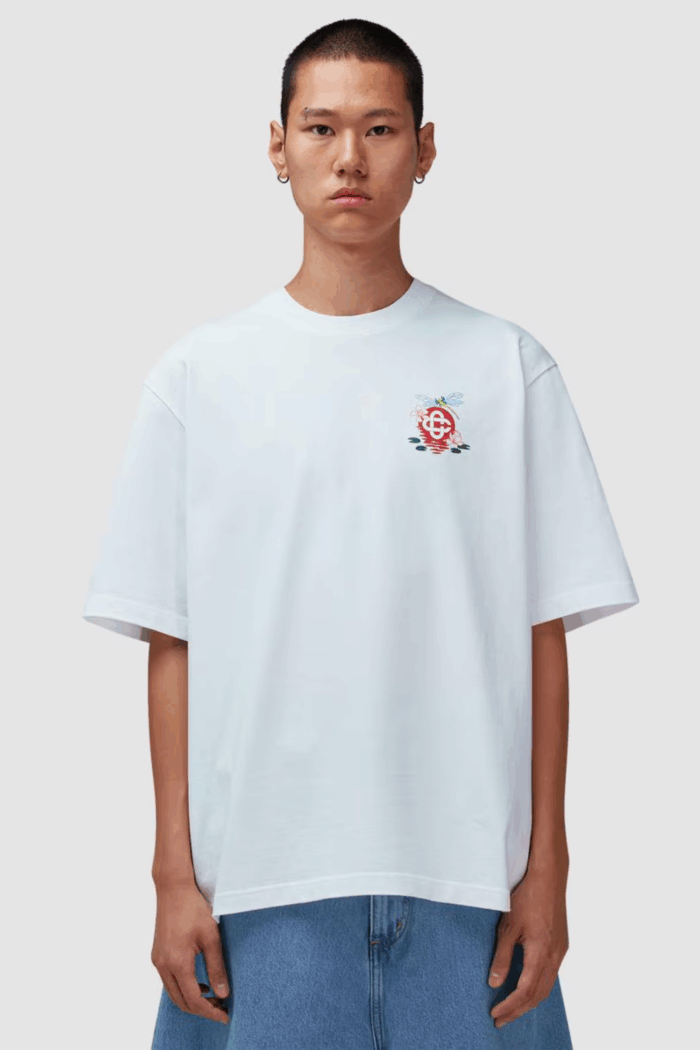 Tee-Shirt Floral Dragonfly Blanc