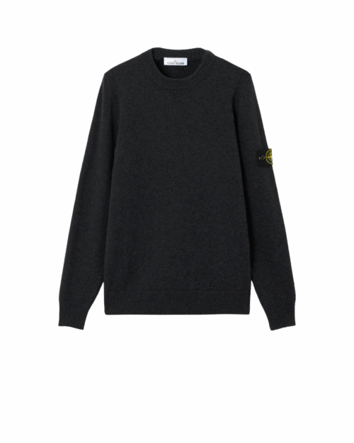 Pull Col Rond Laine Gris Charbon