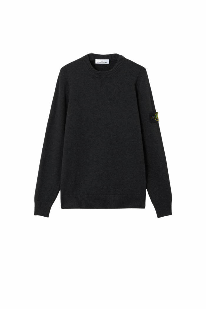 Pull Col Rond Laine Gris Charbon