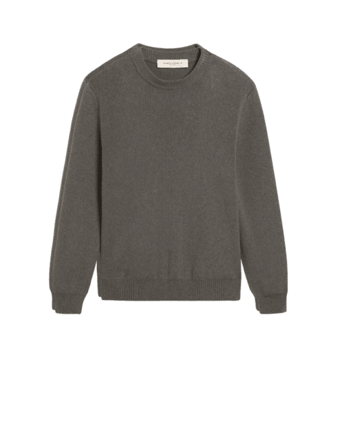 Pull Coton Gris Chiné Dos Logoté