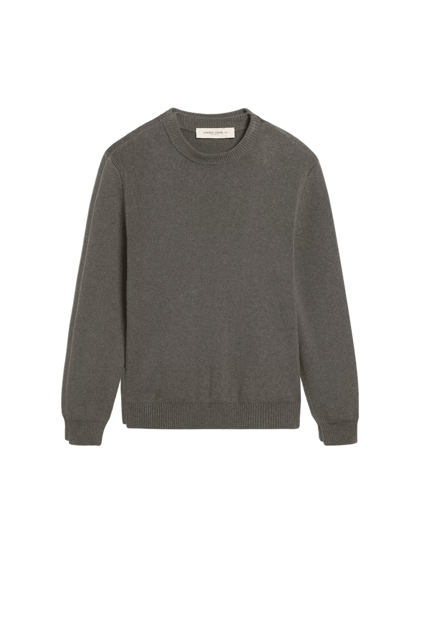 Pull Coton Gris Chiné Dos Logoté