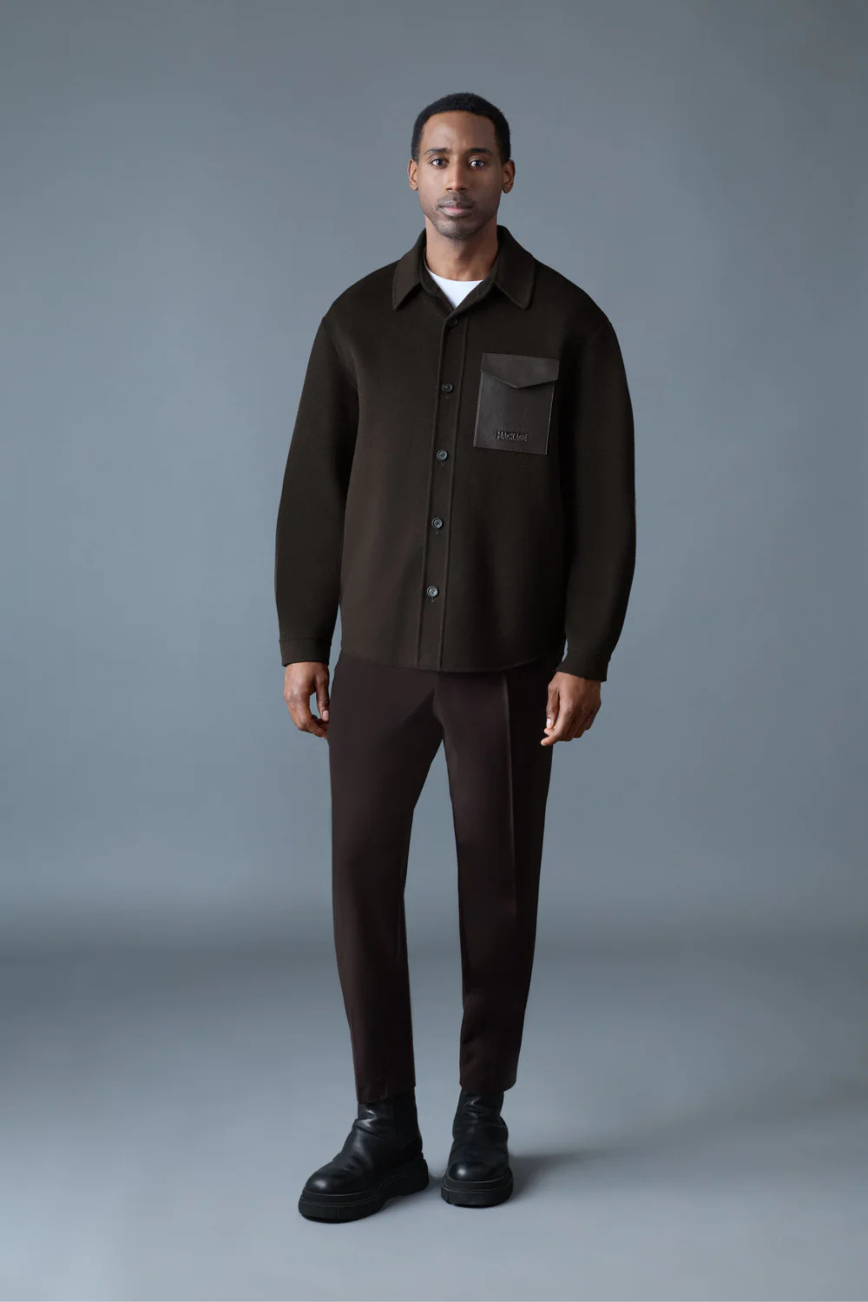 Manteau-Chemise EMMANUEL Laine Café