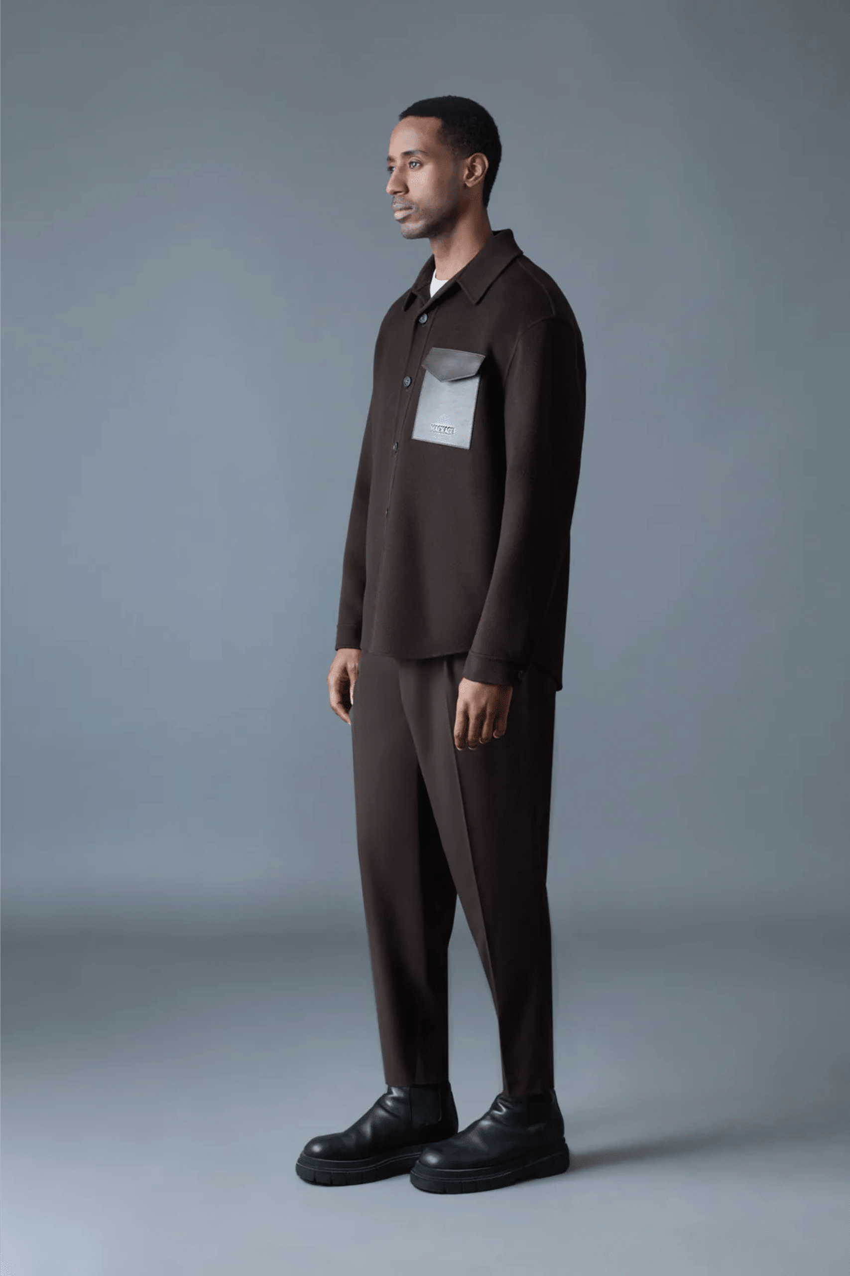 Manteau-Chemise EMMANUEL Laine Café