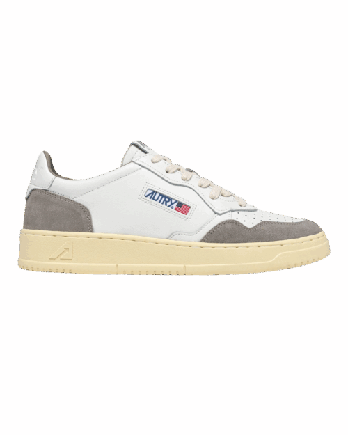 Sneakers Medalist Cuir Blanc Daim Gris