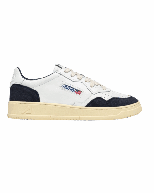 Sneakers Medalist Cuir Blanc Daim Océan