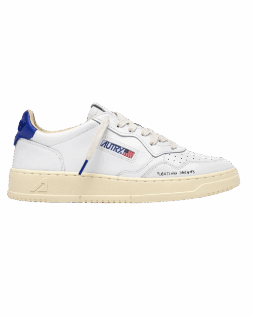 Sneakers Medalist Cuir Blanc Bleu Vif