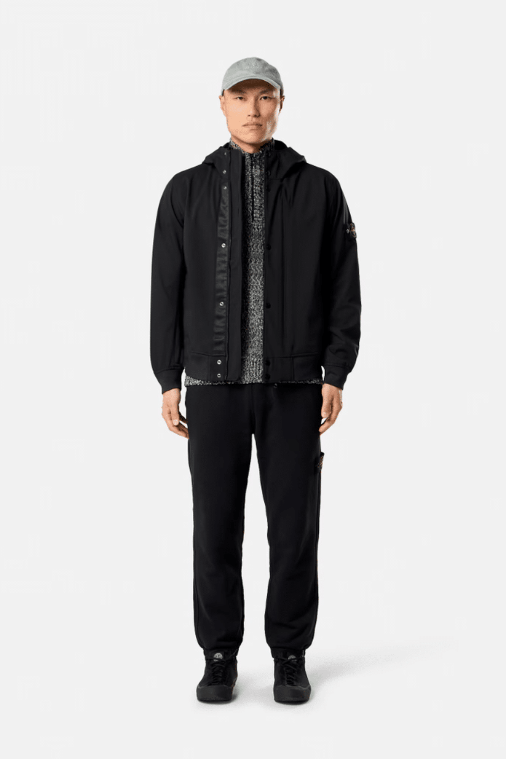Blouson Capuche Polyester Noir