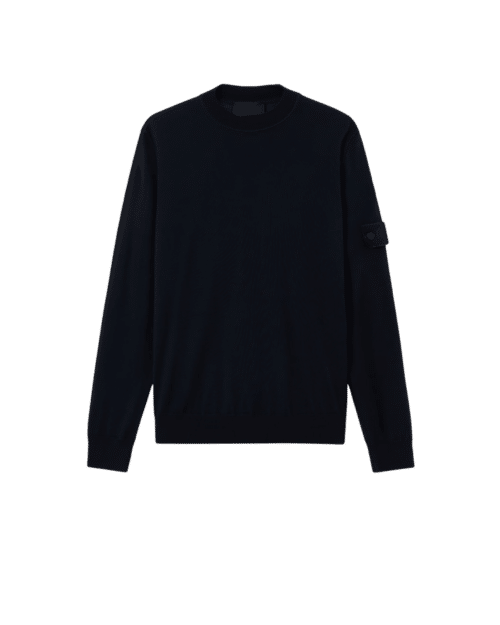 Pull Ghost Col Rond Laine Marine