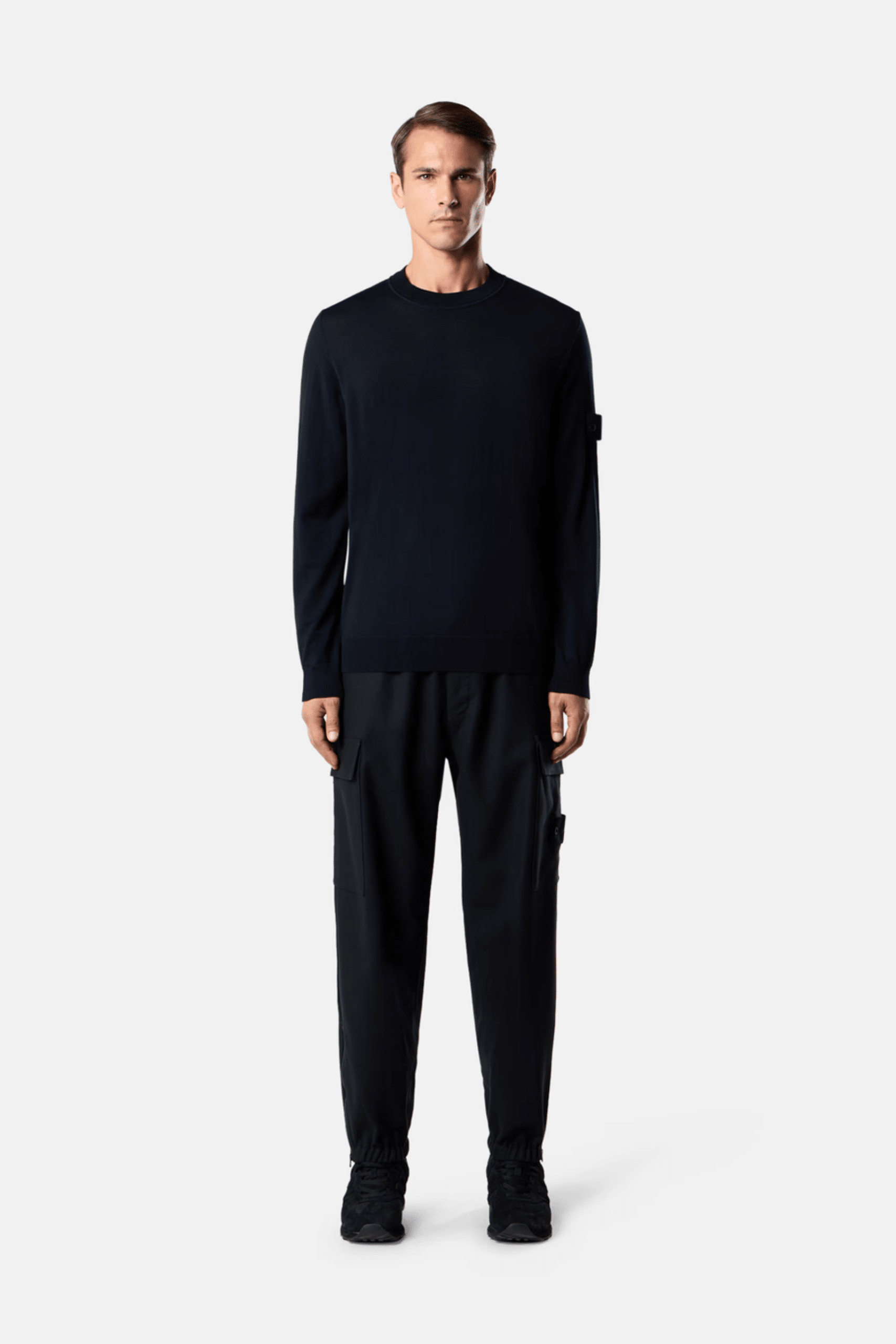 Pull Ghost Col Rond Laine Marine