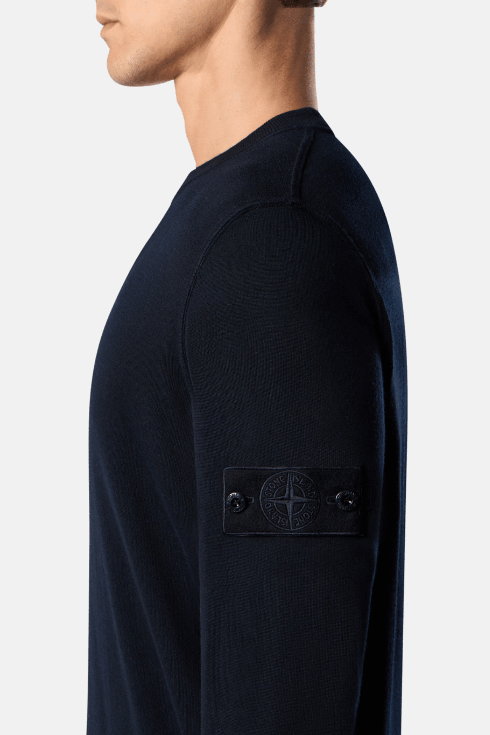 Pull Ghost Col Rond Laine Marine