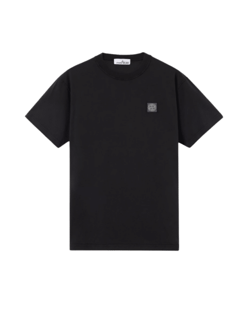 Tee-Shirt Logo Coton Noir avec Effet