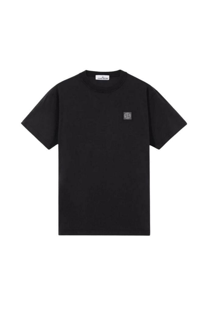 Tee-Shirt Logo Coton Noir avec Effet
