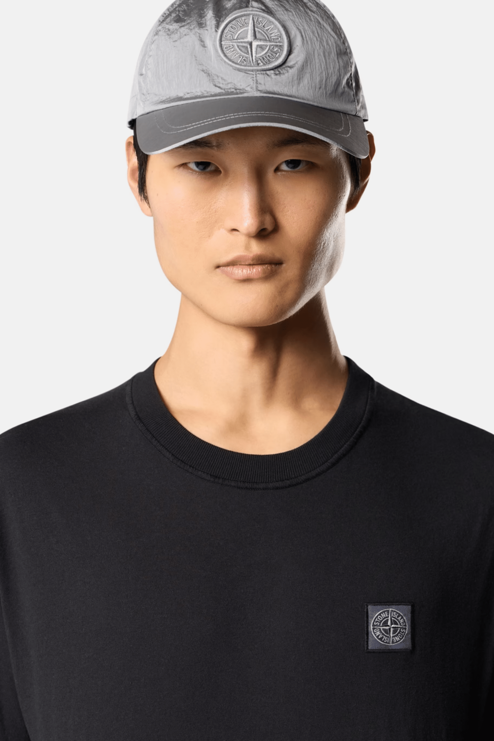 Tee-Shirt Logo Coton Noir avec Effet