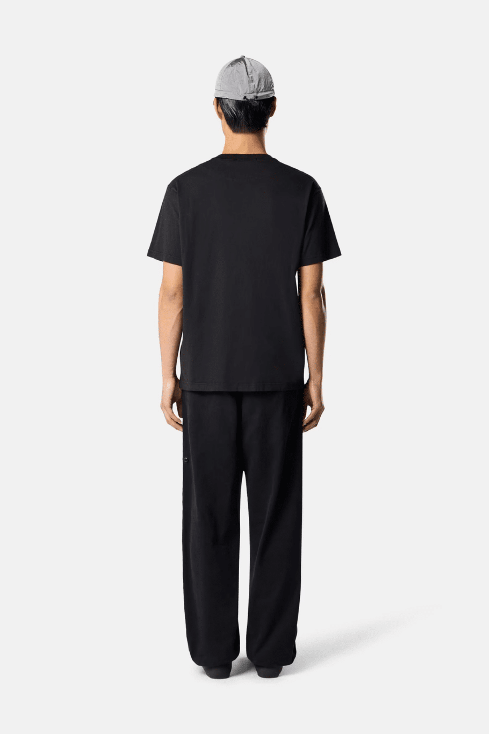 Tee-Shirt Logo Coton Noir avec Effet