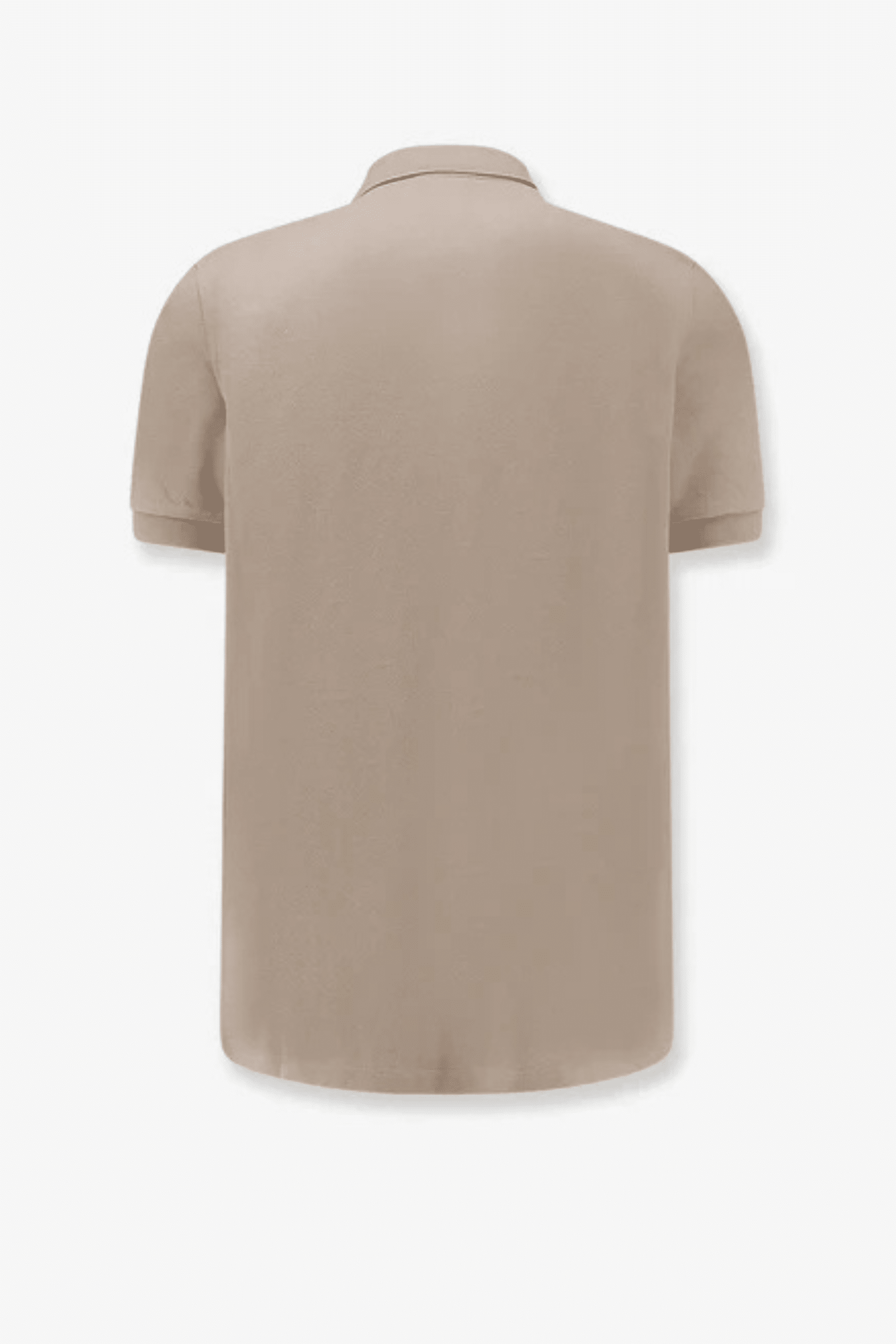 Polo en Coton Beige Logo Imprimé