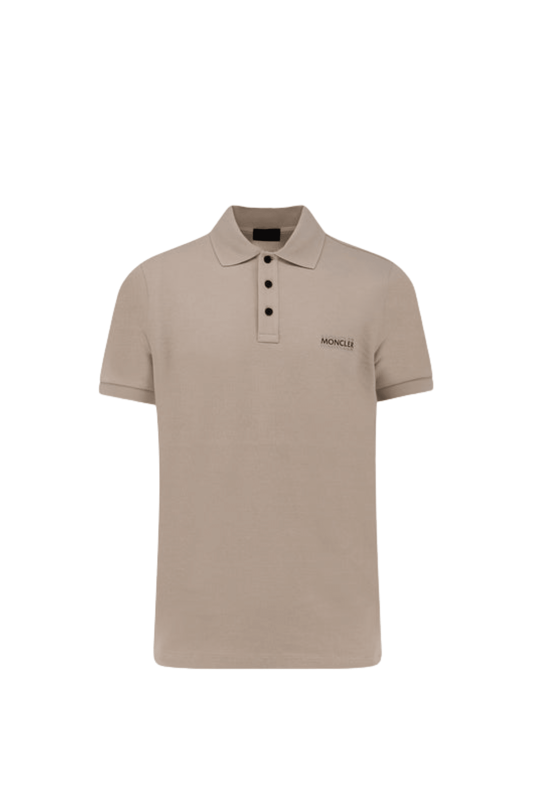 Polo en Coton Beige Logo Imprimé