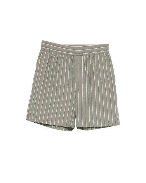 Short Coton Vataya Rayé Greyish Green