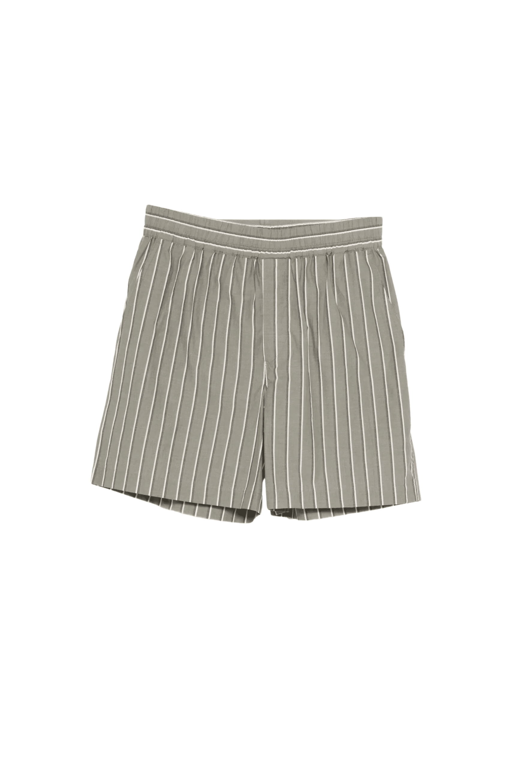 Short Coton Vataya Rayé Greyish Green