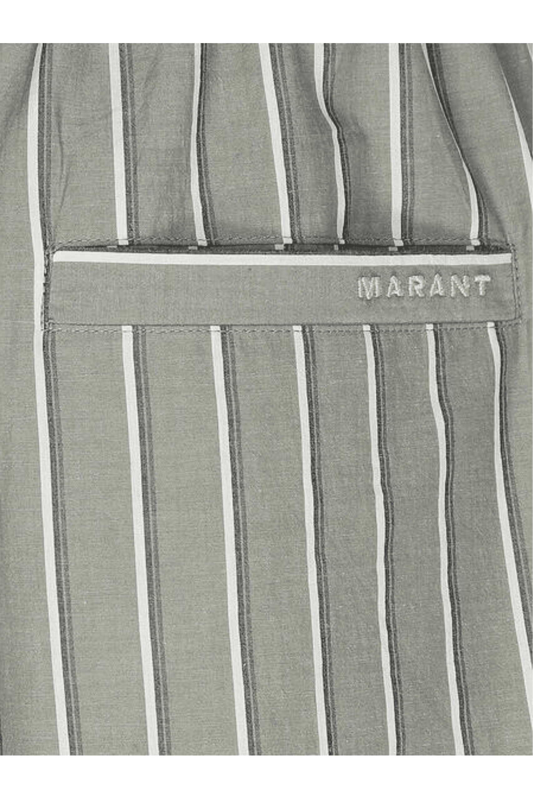 Short Coton Vataya Rayé Greyish Green