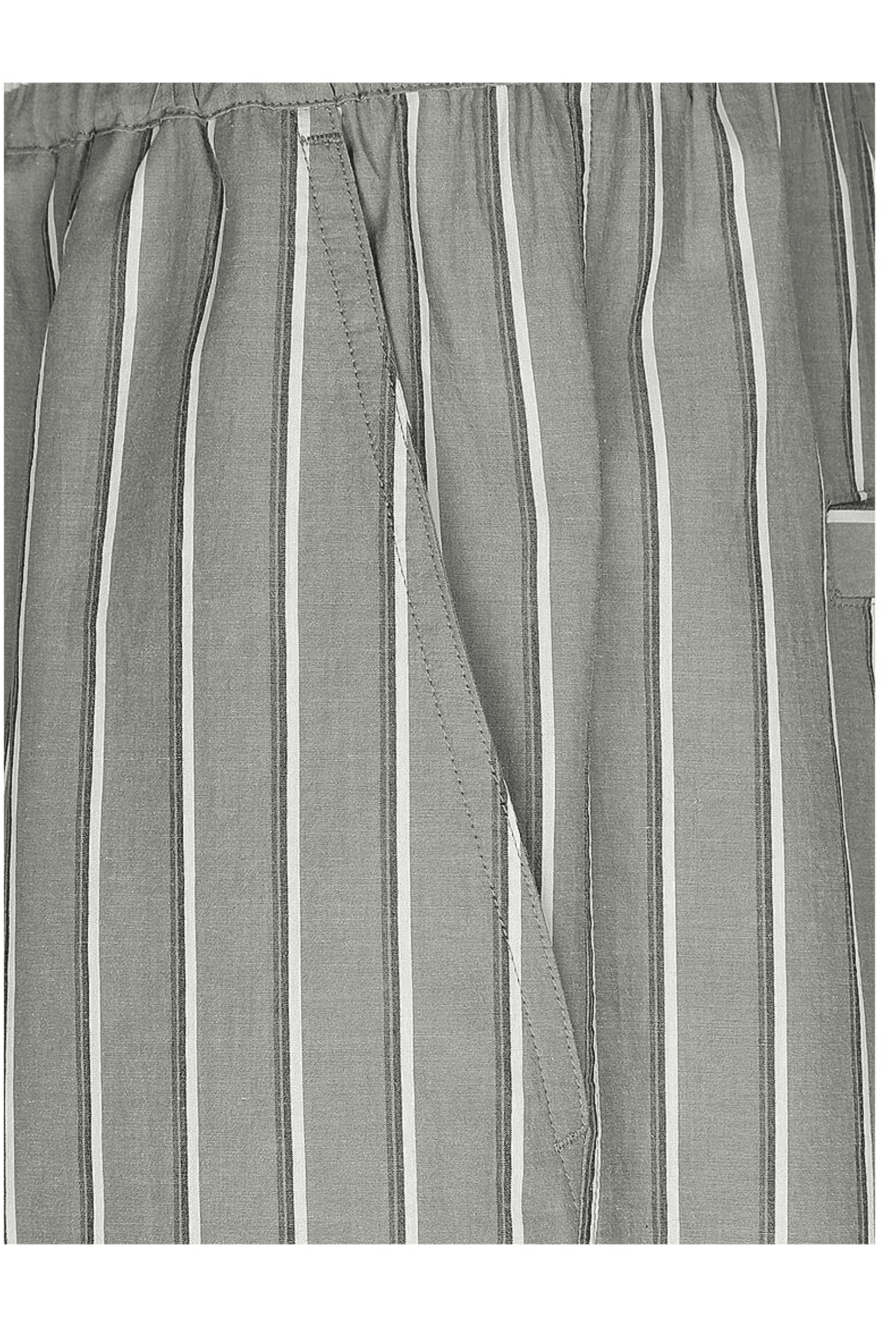 Short Coton Vataya Rayé Greyish Green