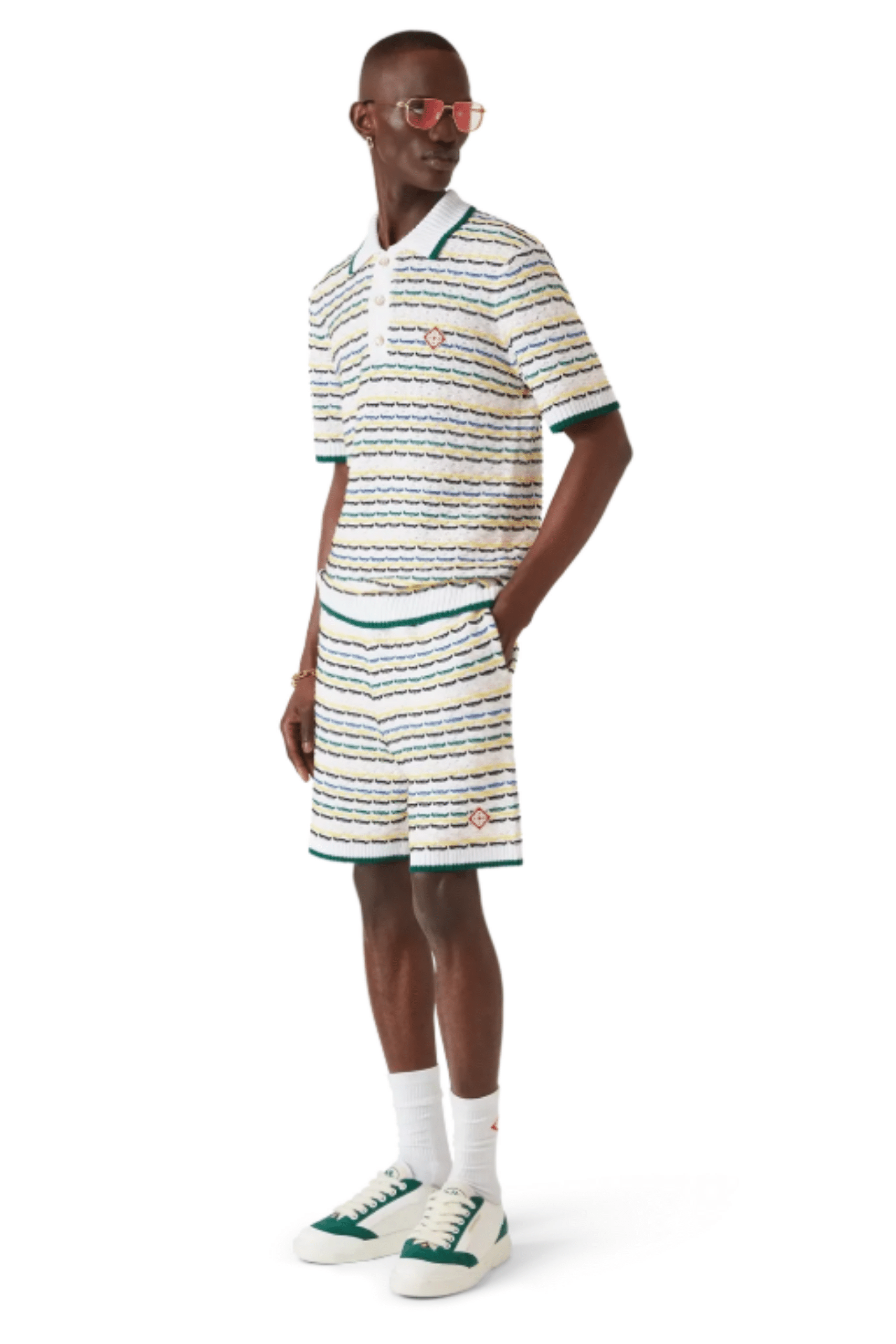 Short Coton Point de Tricot Losange