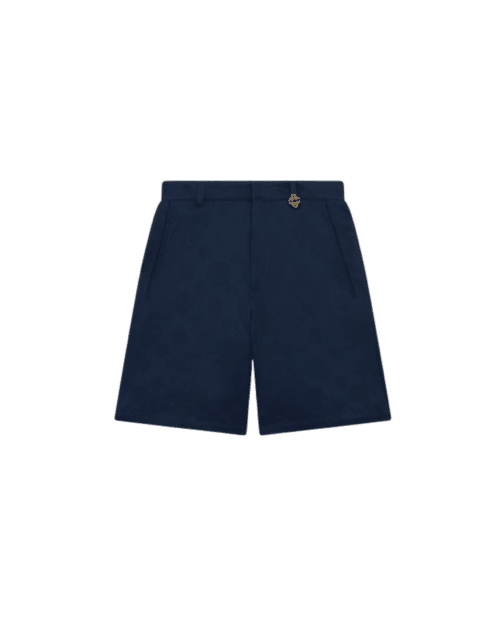 Short Coton Monogrammé Marine