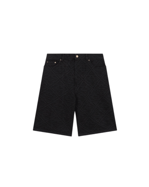 Short en Jean Monogrammé Laser Noir