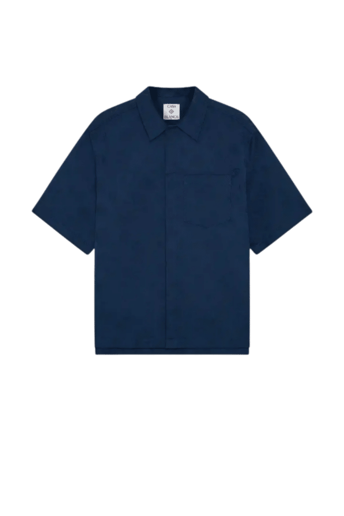 Chemise Coton Marine Monogrammée