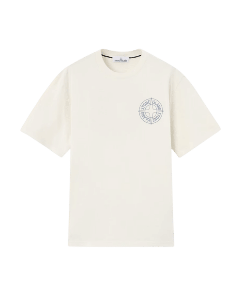 Tee-Shirt Coton Ivoire Logo Imprimé en Relief