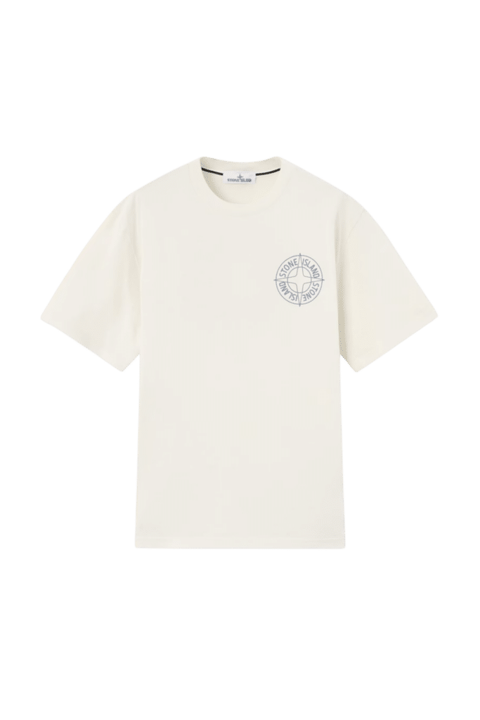 Tee-Shirt Coton Ivoire Logo Imprimé en Relief