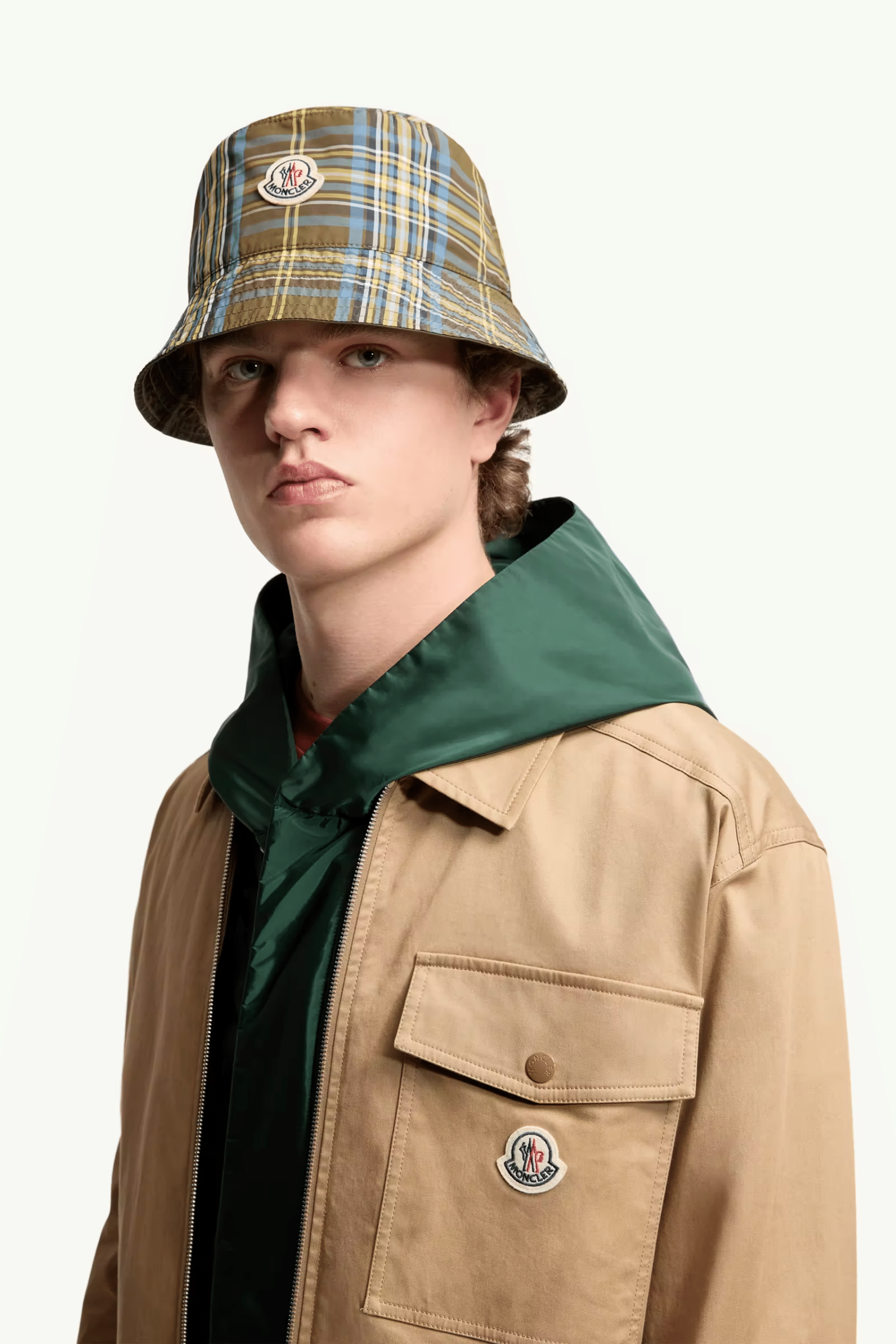 Surchemise Zippée de Coton Mélangé Beige