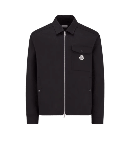 Surchemise Zippée de Coton Mélangé Noir