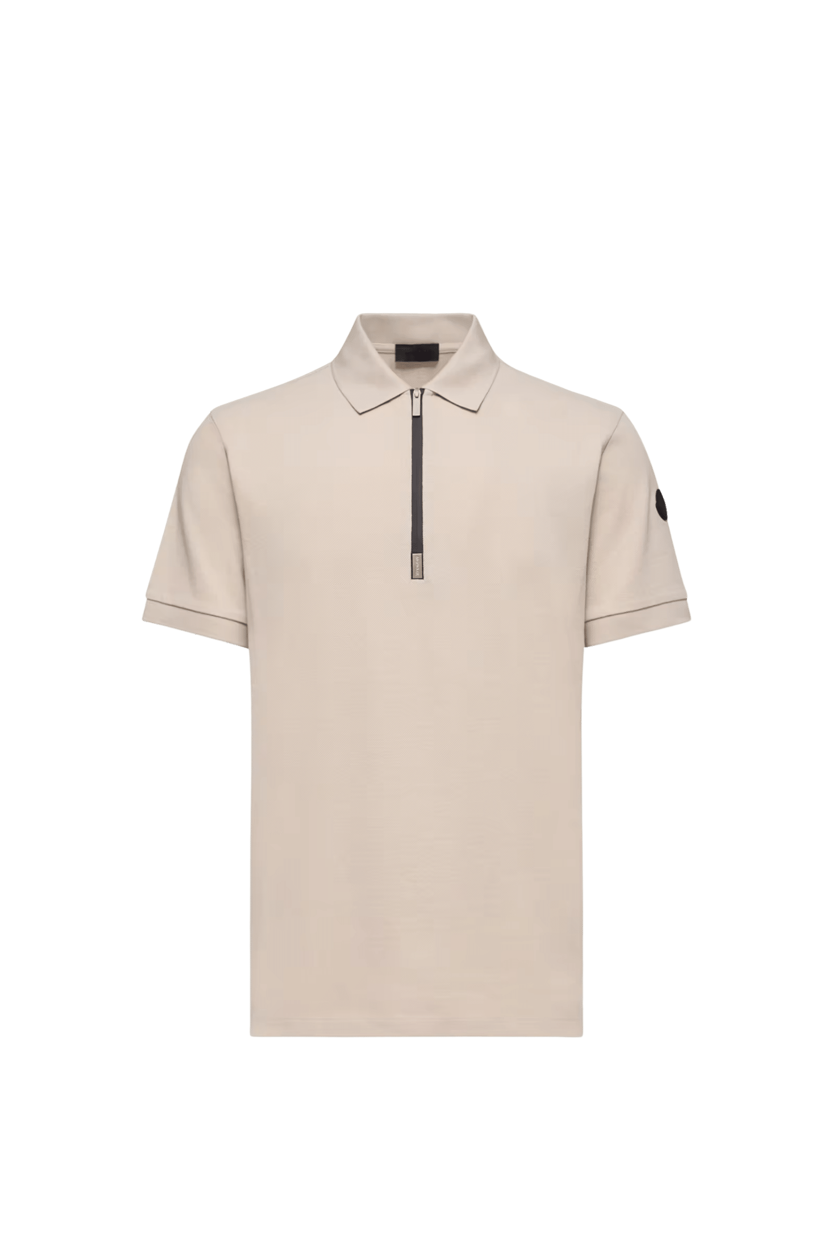 Polo Col Zippé Coton Beige Clair