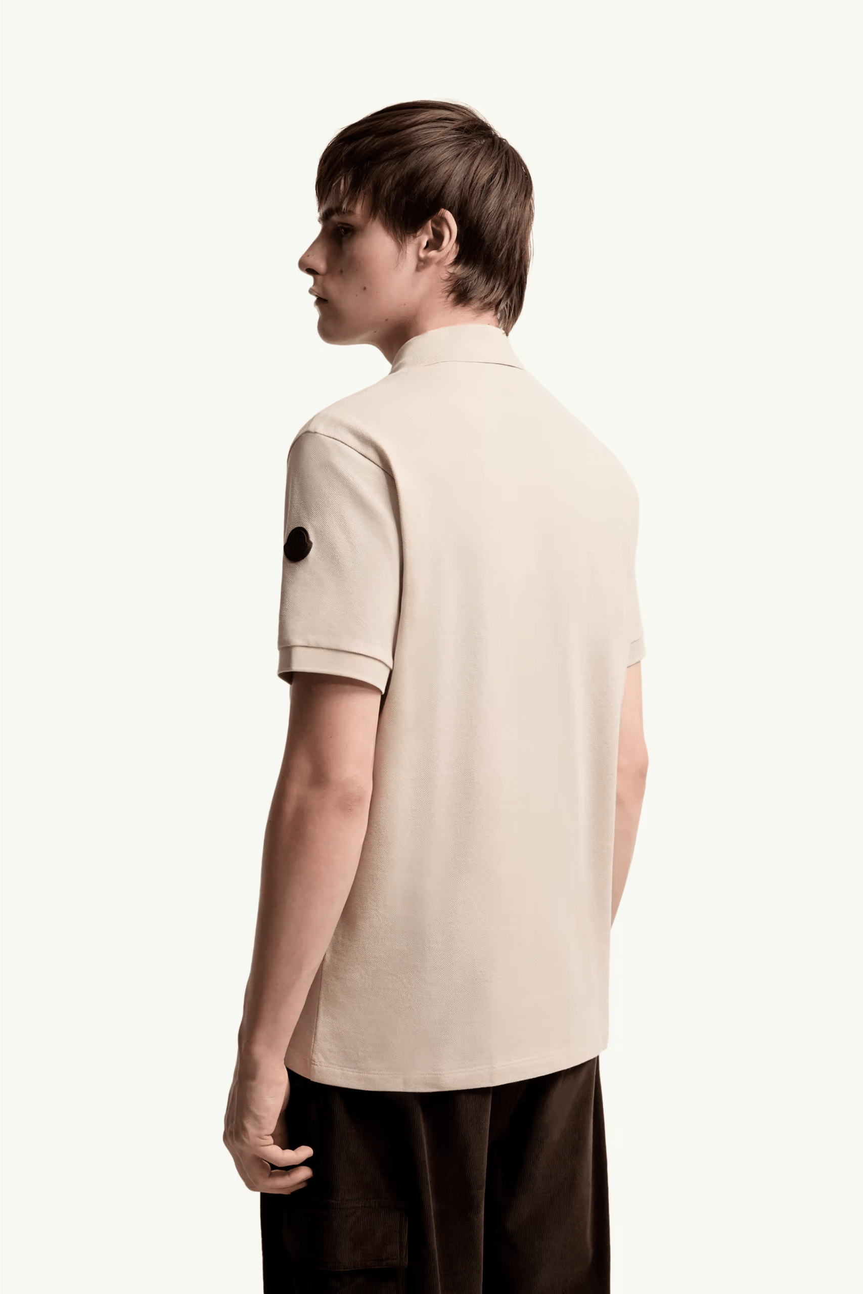 Polo Col Zippé Coton Beige Clair