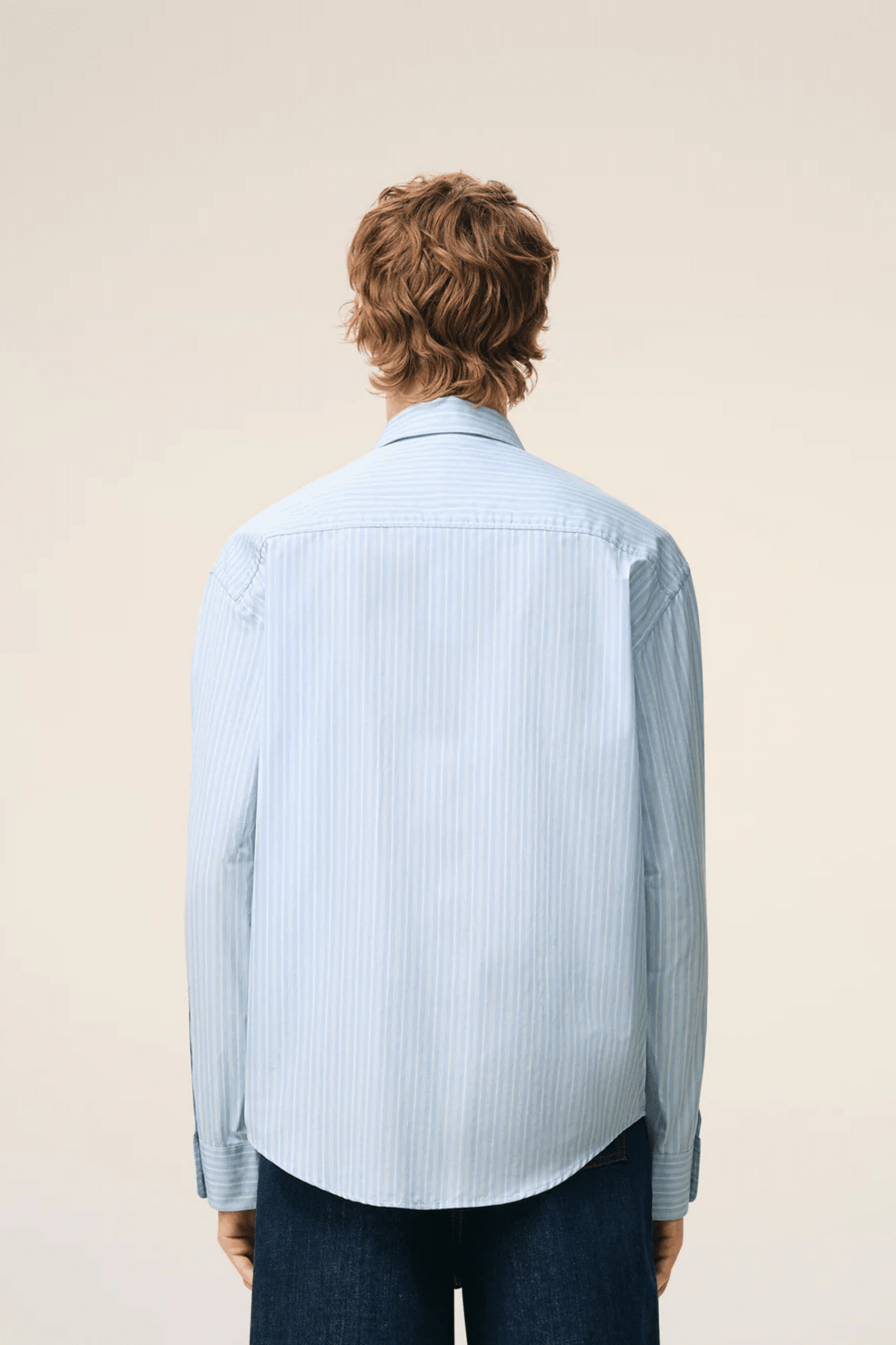 Chemise Boxy Coton Bleu Cachemire Blanc