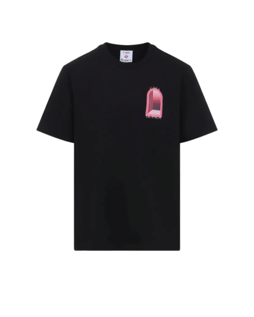 Tee-Shirt L'Arche Rose Coton Noir