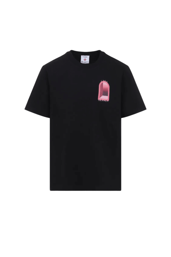 Tee-Shirt L'Arche Rose Coton Noir