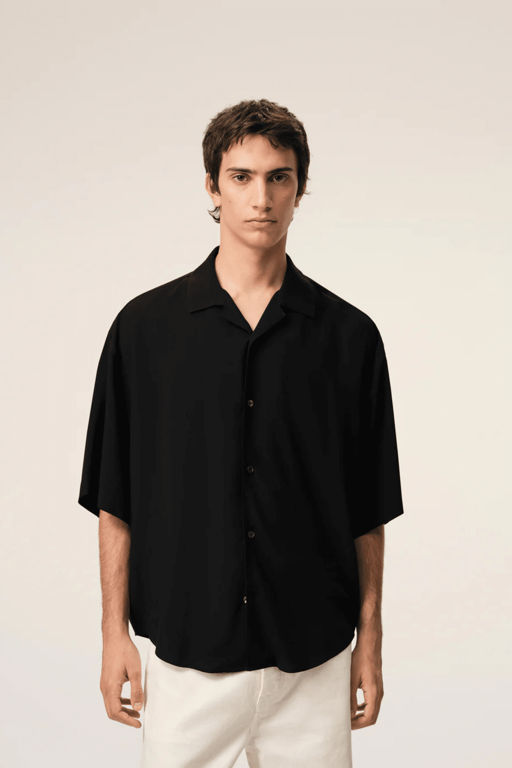 Chemise Boxy Viscose Noir