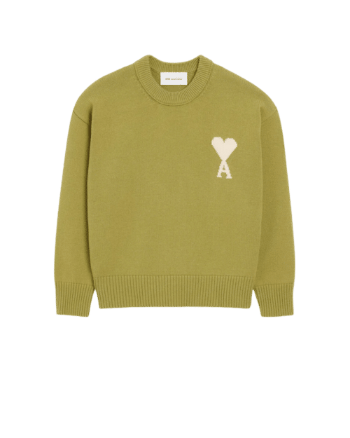 Pull Laine Coton Matcha Cœur Écru