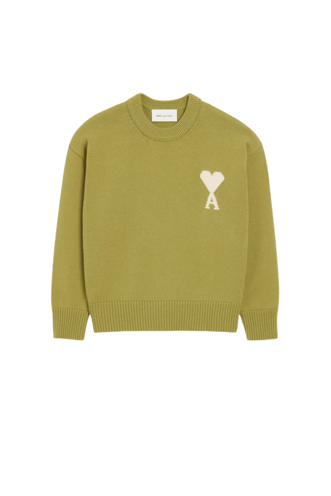 Pull Laine Coton Matcha Cœur Écru